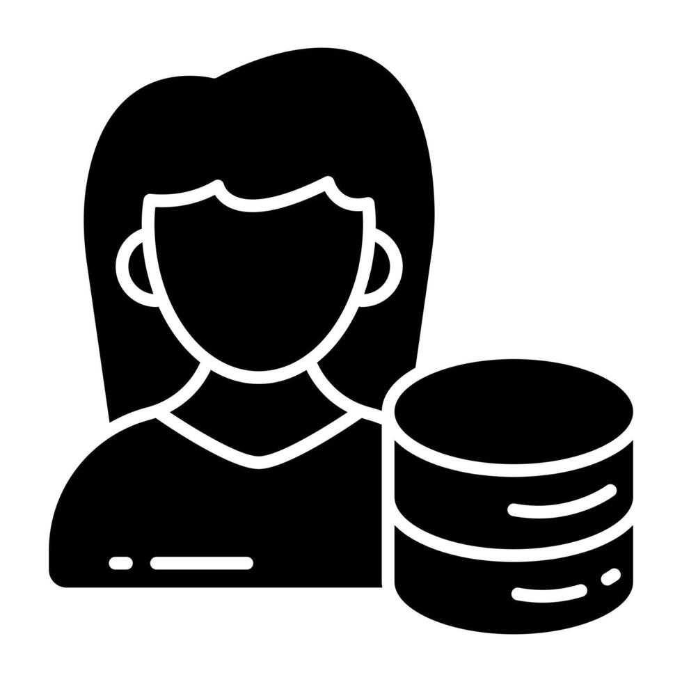 A solid icon design of database manager vector