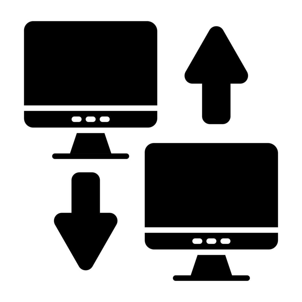 Conceptual Glyph icon of Pc to Pc vector