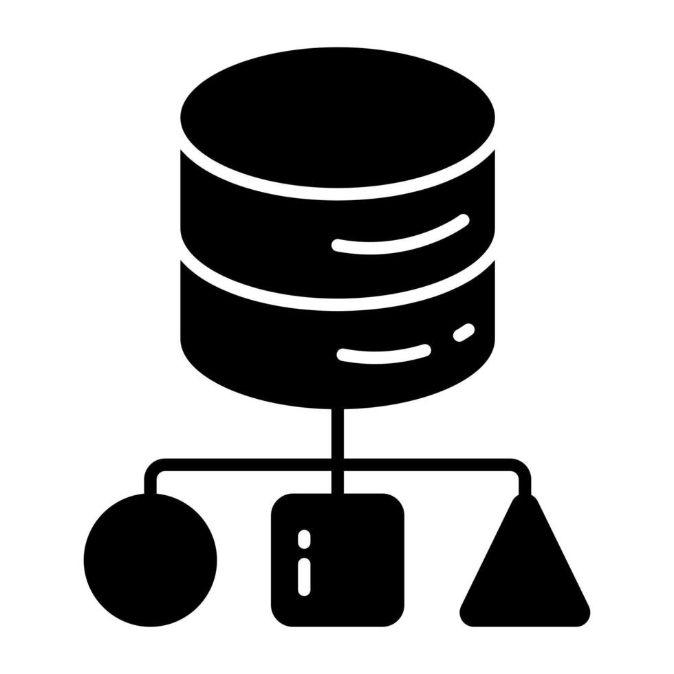 A Glyph icon of db network vector