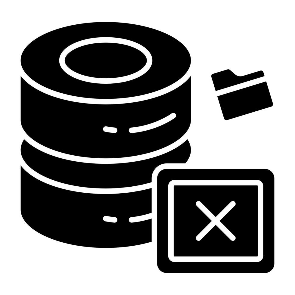 An icon design of delete server vector