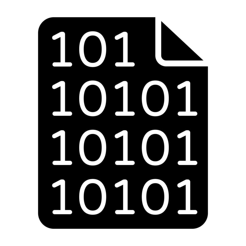 Editable icon of binary file vector