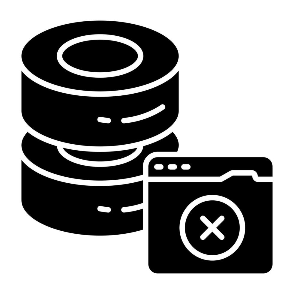 A unique icon of no database vector