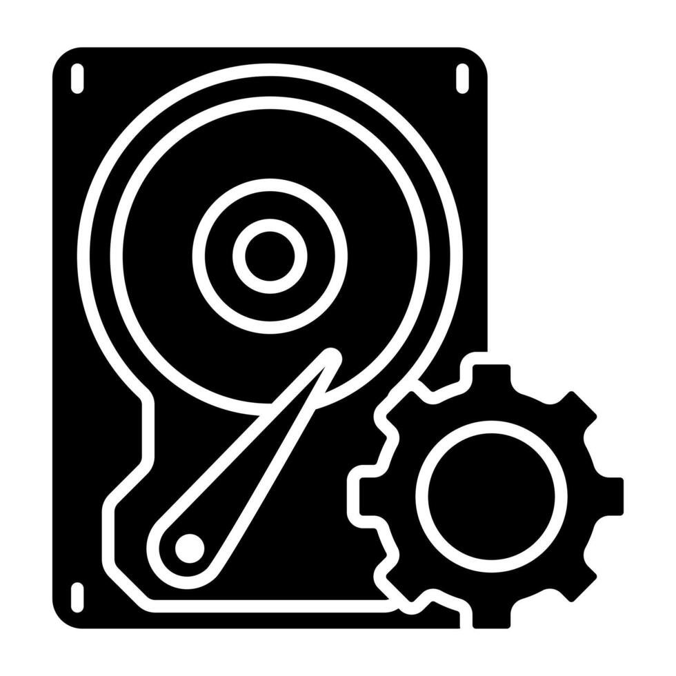 An icon of hard drive setting vector
