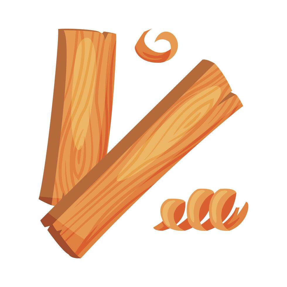Wooden Plank or Board with Rasping Curl Illustration vector