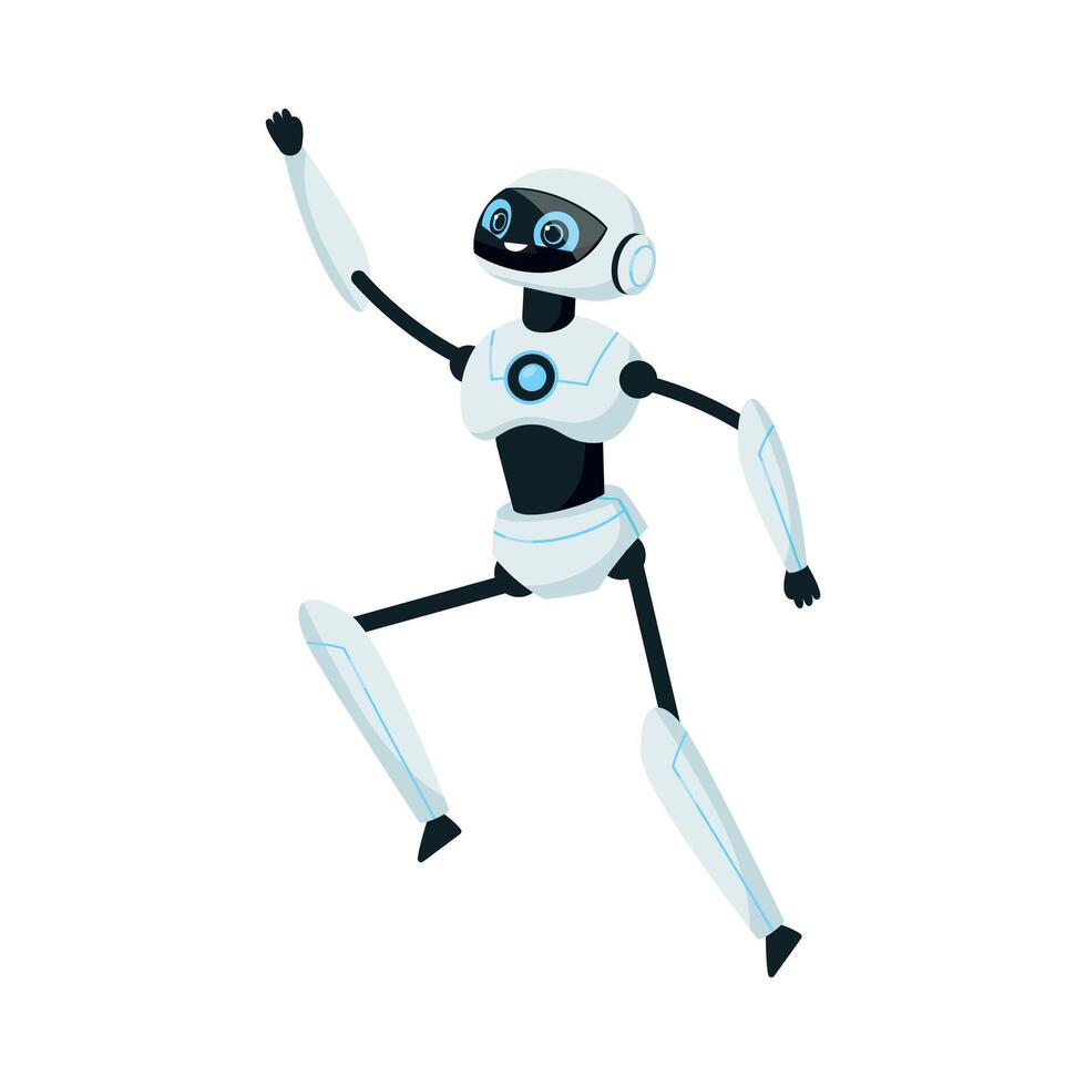 Modern Robot as Programmable Machine Running Forward Illustration vector