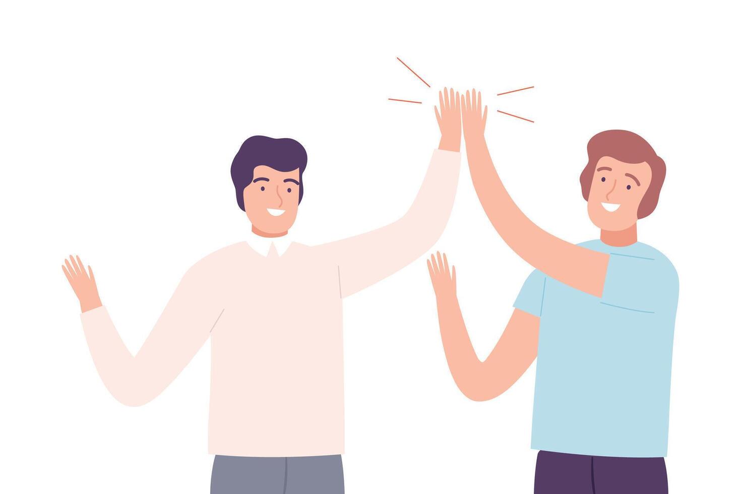 Happy Men Giving High Five to Each Other Illustration vector