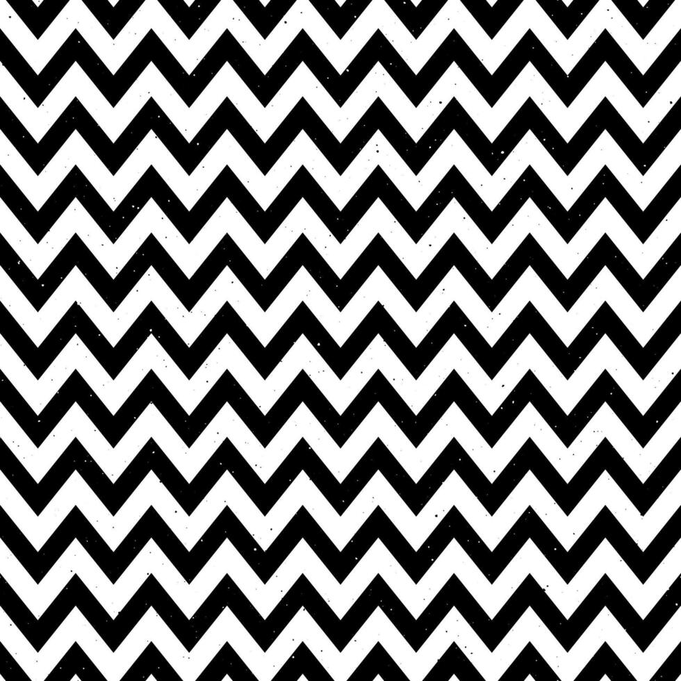 Grunge zigzag seamless pattern. Black and white chevron fabric texture. Abstract zigzag background vector