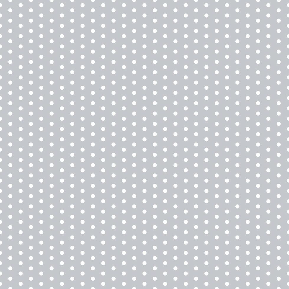 Polka dot seamless pattern. White dots on grey repeated background. Swatch template for textile, fabric, plaid, tablecloths, clothes. vector