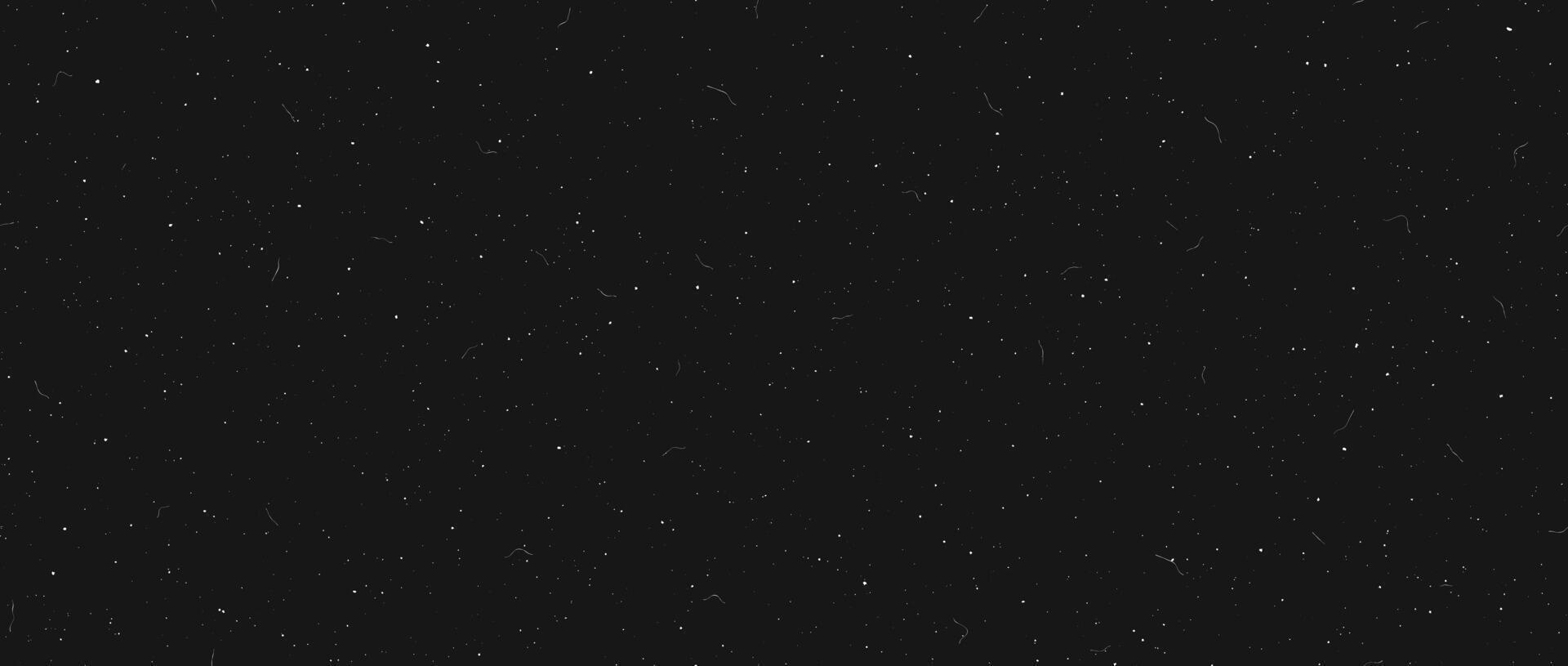 White speckles on black background. Seamless dusty noise film texture. Old grunge particles, scratches, fibers, flecks repeating wallpaper. Vintage rough dirty overlay. Gritty sand speck effect vector