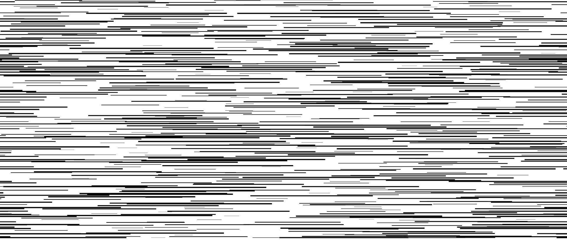 Seamless random lines pattern. White tv noise repeating background. Black and white horizontal irregular lines backdrop. Glitch or failure concept wallpaper. Graphic design illustration. vector
