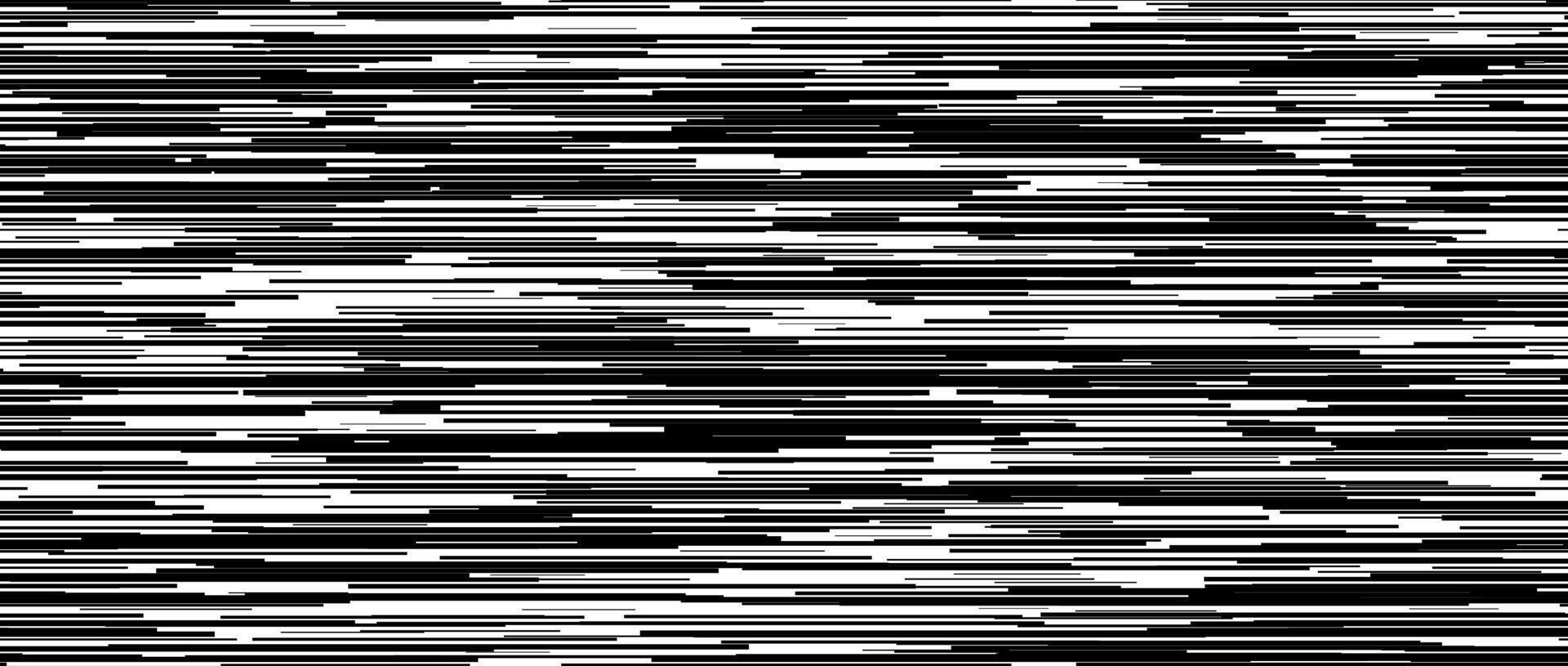 Seamless irregular lines pattern. White tv noise repeating background. Black white horizontal random lines backdrop. Glitch and failure concept wallpaper. Graphic design illustration vector