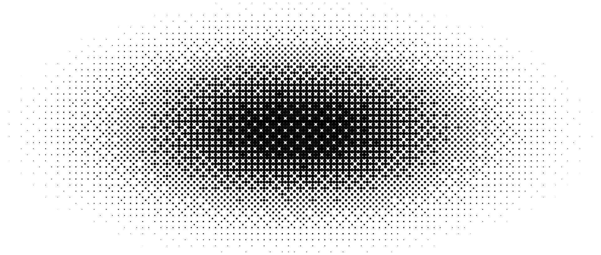 Ellipse halftone gradient texture. Dotted oval pattern background. Abstract 8 bit faded pop art wallpaper. Vanishing spotted pixelated design backdrop for banner, poster, flyer, cover. Bitmap vector