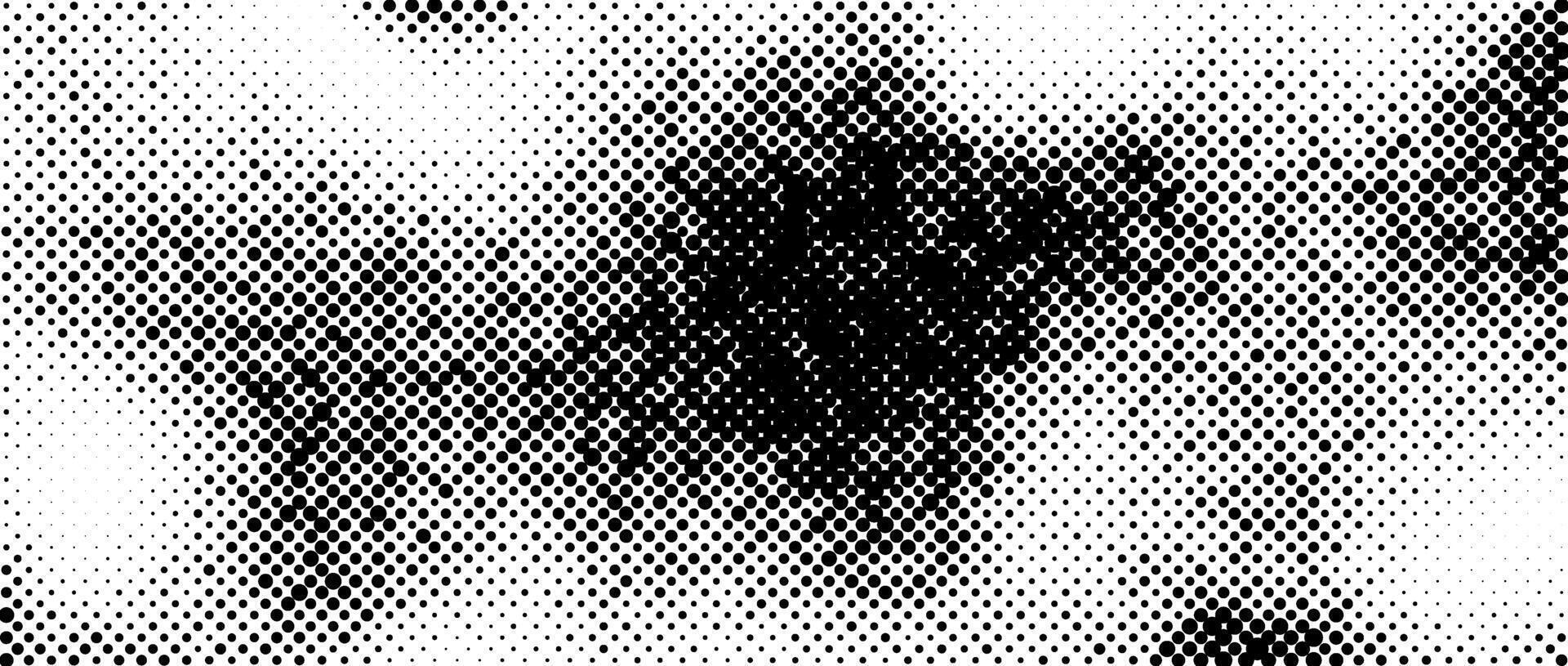 Halftone faded gradient texture. Grunge dirty spotted background. White and black sand noise wallpaper. Retro pixelated comic backdrop vector