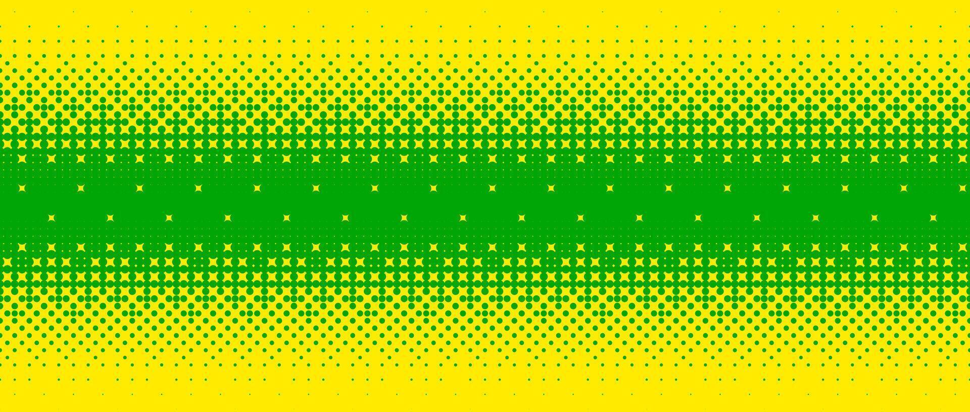 Pixelated bitmap gradient texture. Yellow and green dither pattern background. Abstract glitchy horizontal pattern. 8 bit game screen wallpaper. Pixel art retro illustration. vector
