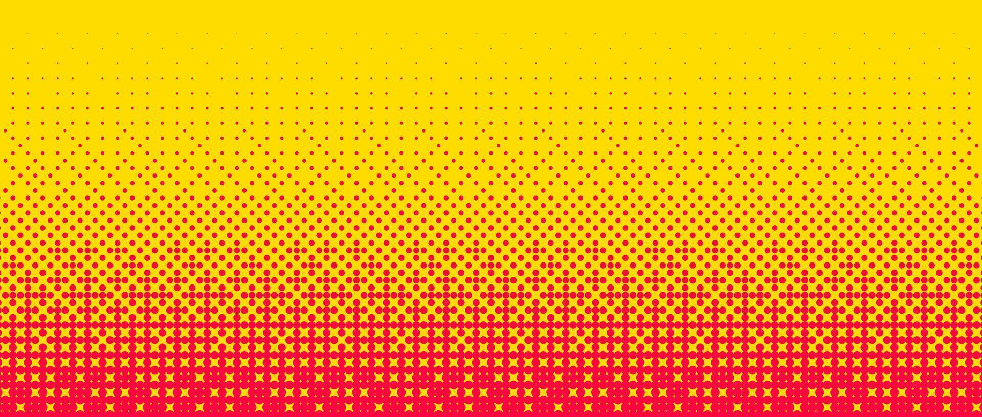 Pixelated bitmap gradient texture. Yellow orange dither pattern background. Abstract glitchy pattern. 8 bit game screen wallpaper. Wide horizontal pixel art retro illustration. vector