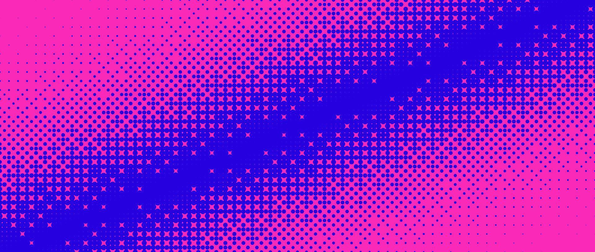 Pixelated corner gradient texture. Blue and pink dither diagonal pattern background. Abstract glitchy pattern. Glitch game screen wallpaper. Pixel art retro illustration. Bitmap backdrop vector