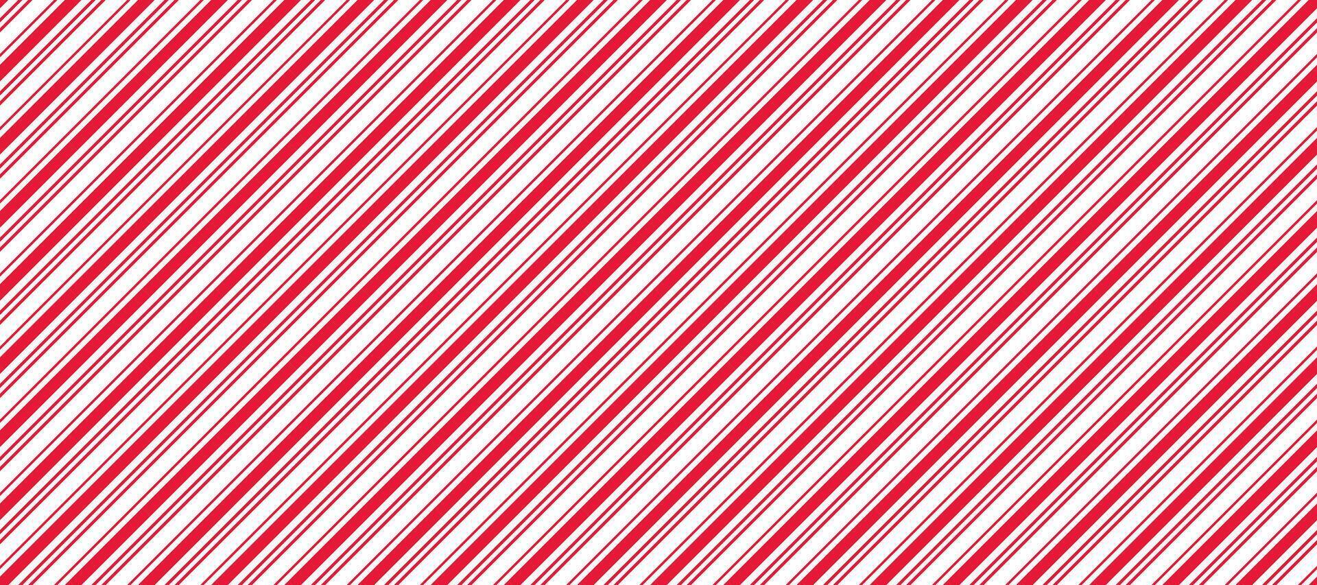 Red and white lines seamless pattern. Candy cane diagonal stripes background. Repeating decoration wallpaper. Winter holidays lines backdrop. Christmas peppermint present wrapping print design. vector