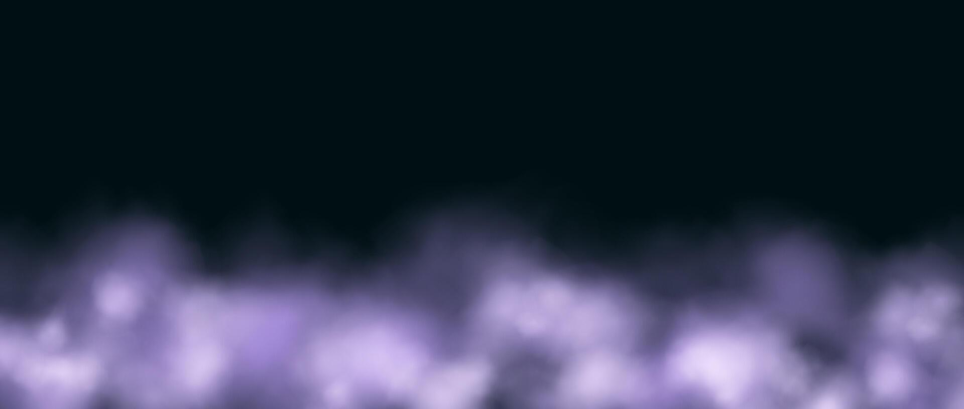 Purple neon smog frame. Abstract glowing fog cloud wallpaper. Colorful smoke or dust border design for banner, poster, collage, cover, presentation, brochure. vector