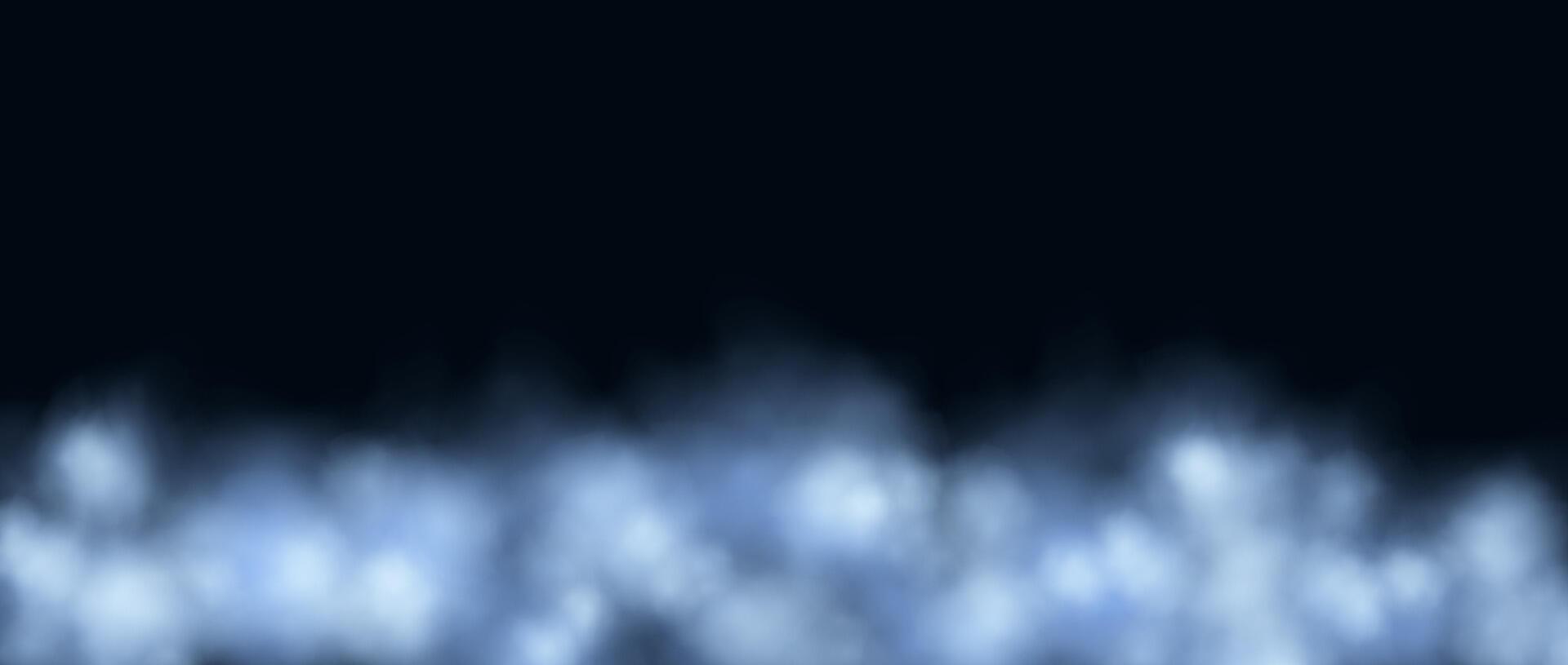 Blue neon smog frame. Glowing fog cloud wallpaper. Colorful smoke or dust border design for banner, poster, collage, cover, presentation, brochure, leaflet. vector