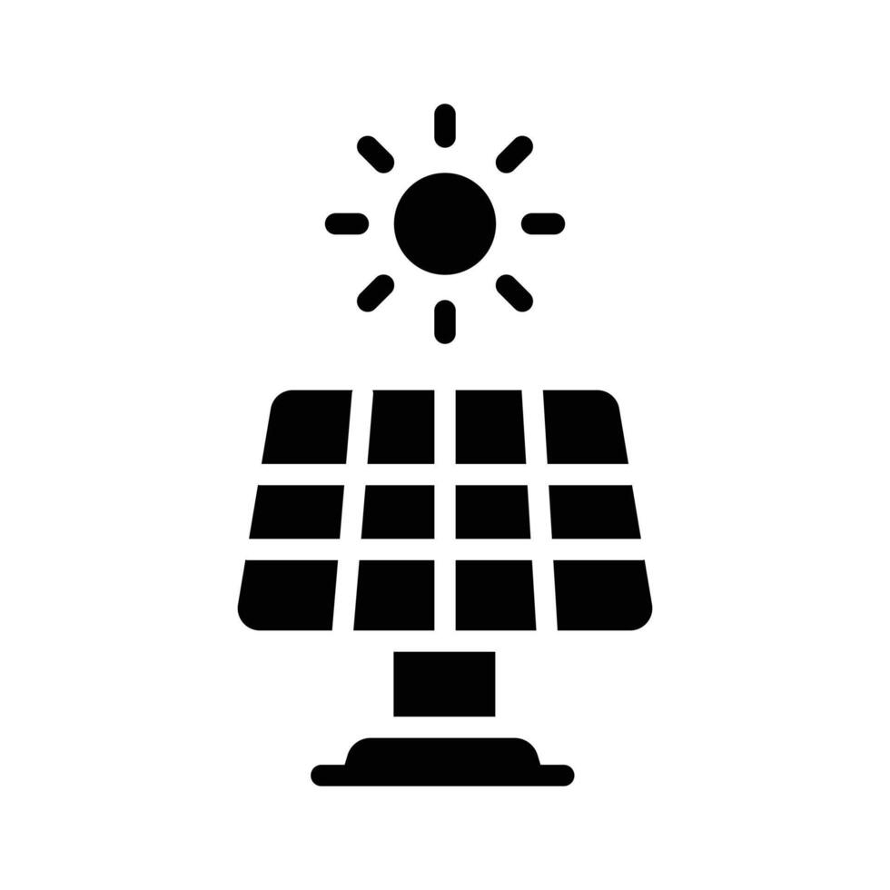 Introducing a glyph icon showing solar energy concept vector