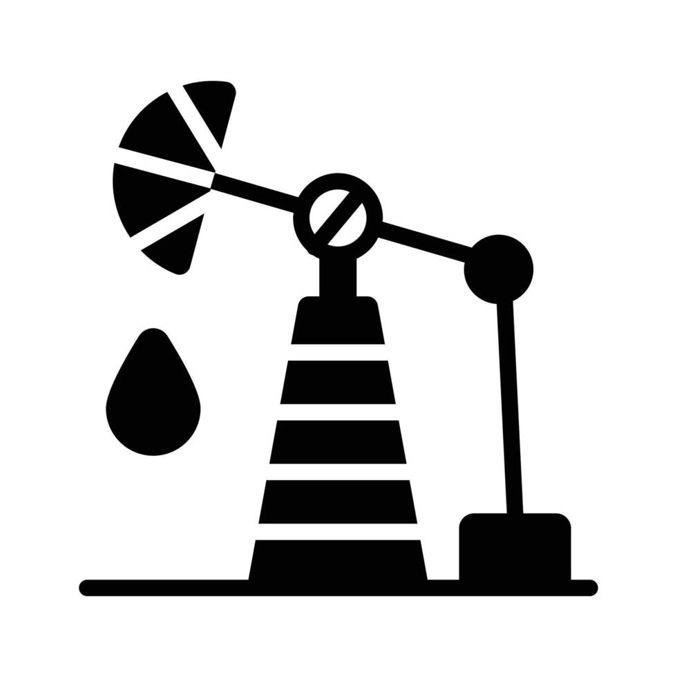 A trendy glyph icon showing oil rig resource extraction vector