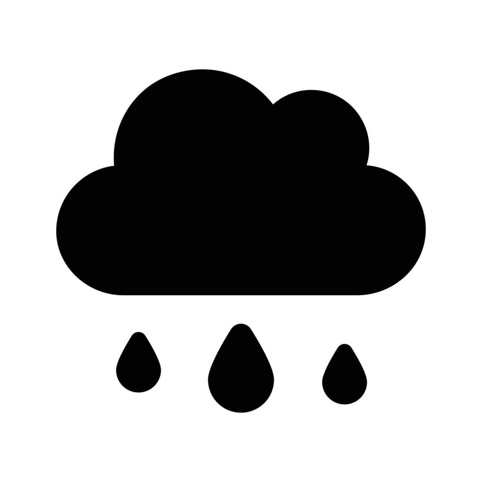 Gaze upon this glyph icon featuring gentle rain cloud vector