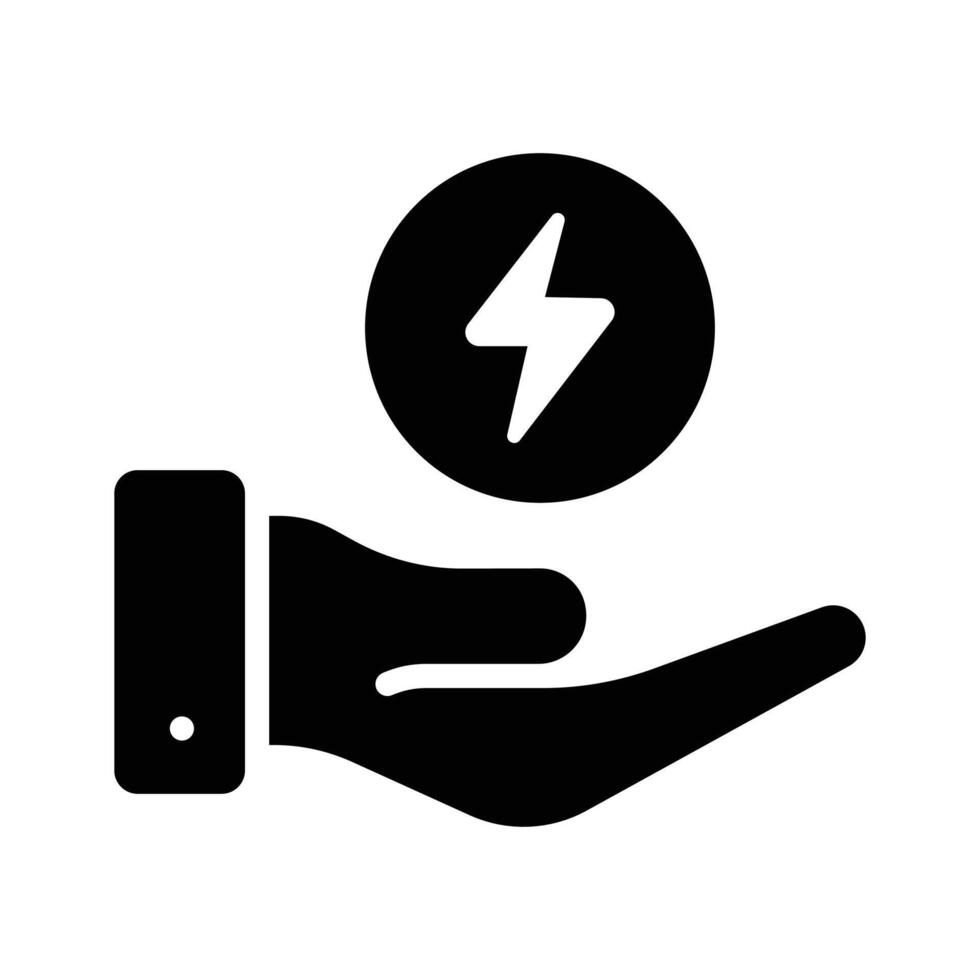 A customizable glyph icon encouraging save energy initiative vector