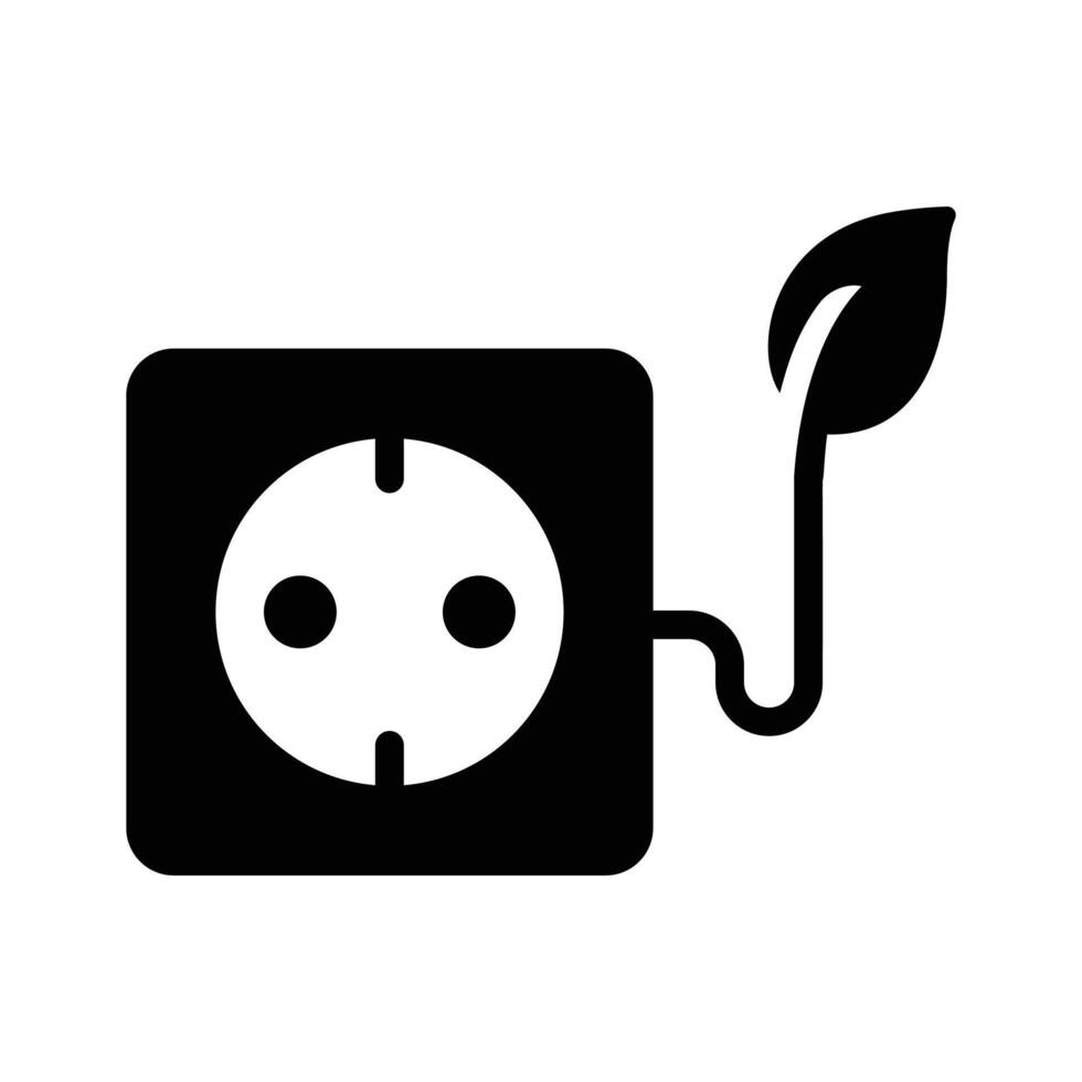 Presenting a glyph icon depicting green energy outlet vector