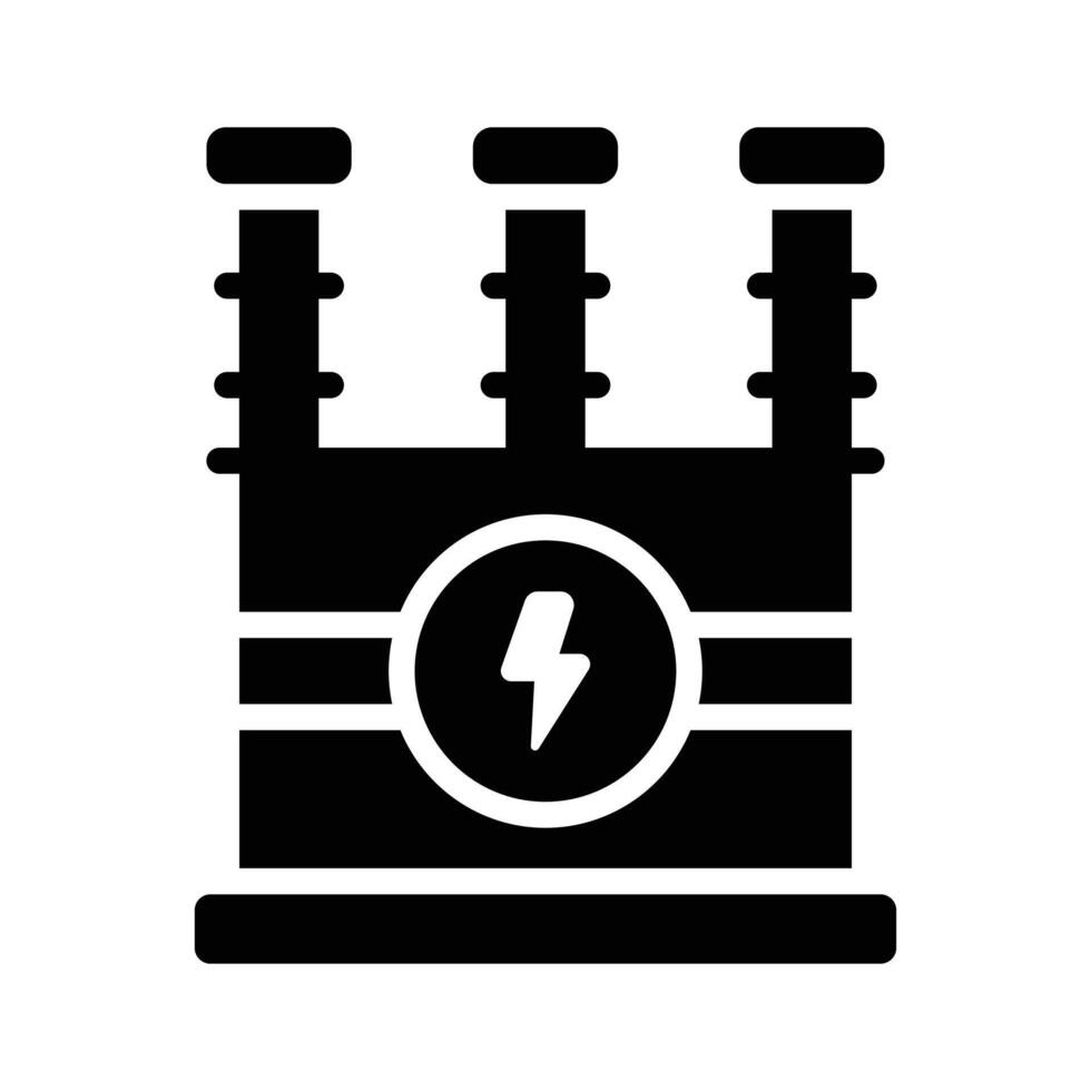 a glyph style icon showing transformer electrical component vector
