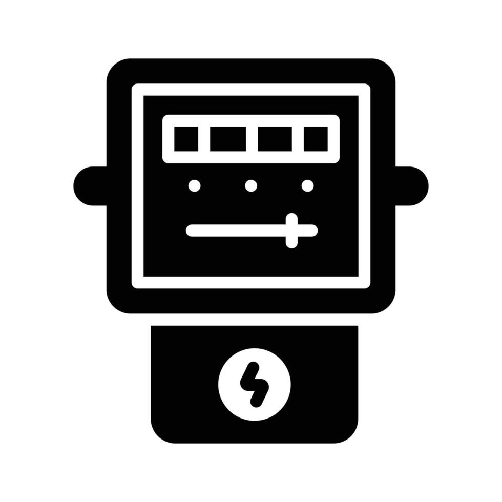 Latest glyph icon of electric meter power tracking vector