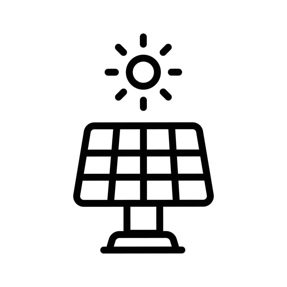 Introducing a linear icon showing solar energy concept vector