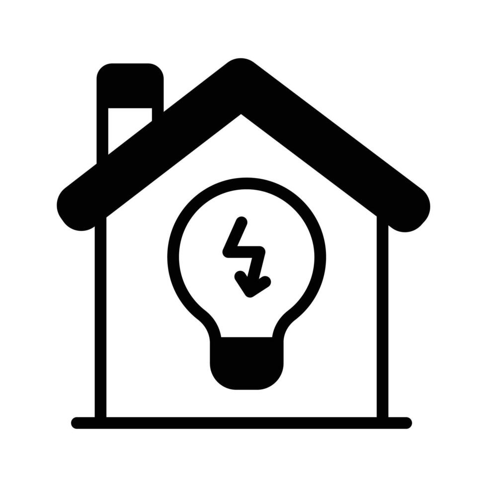 Enjoy a glyph icon illustrating home electricity concept. vector