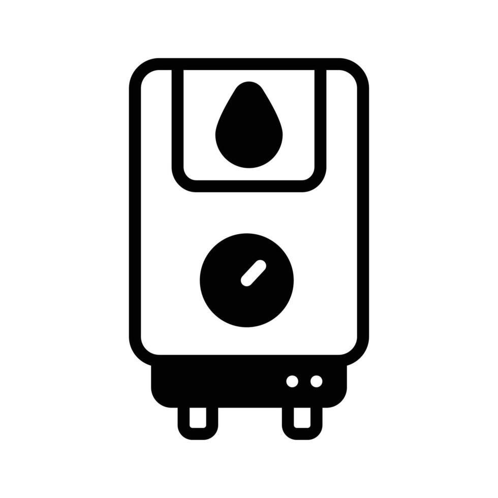 Bring attention to this glyph icon of electric geyser. vector