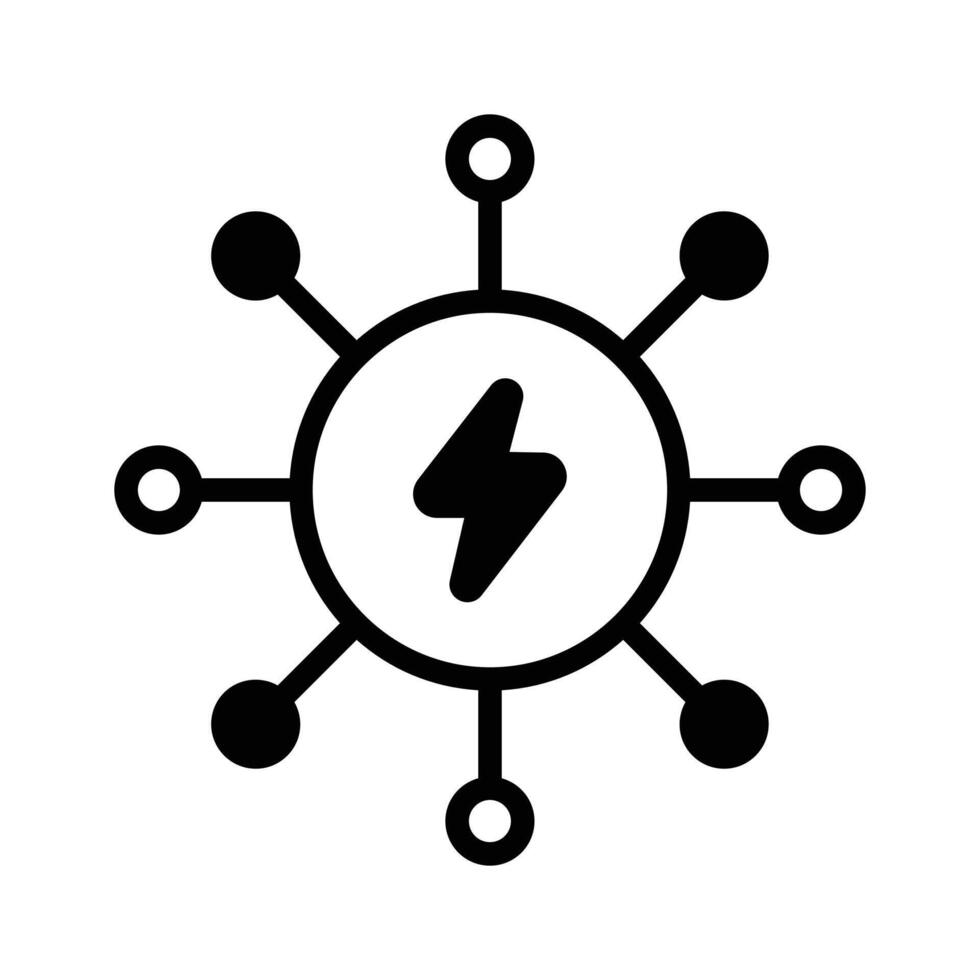 This glyph icon simplifies the idea of energy source. vector