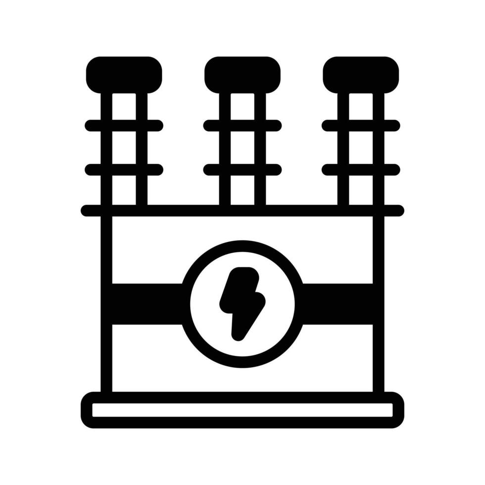 a glyph style icon showing transformer electrical component. vector