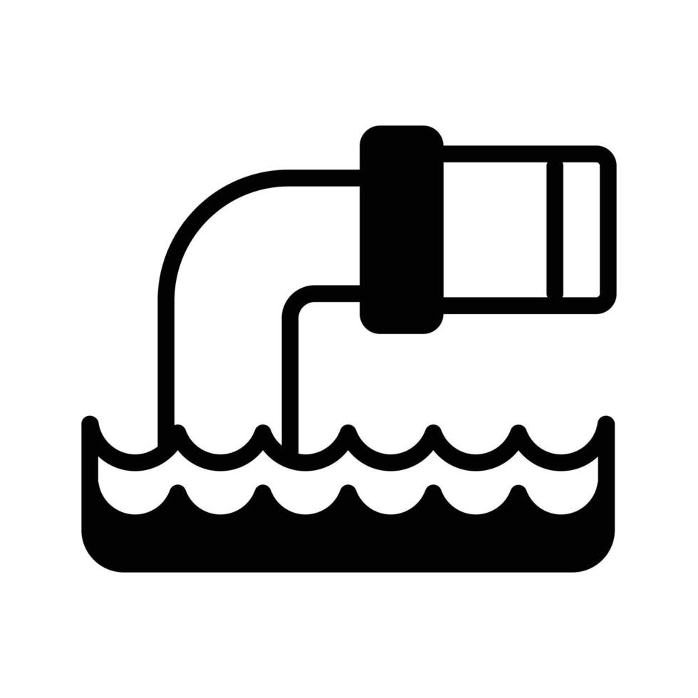 Well-crafted glyph icon symbolizing drainage system. vector