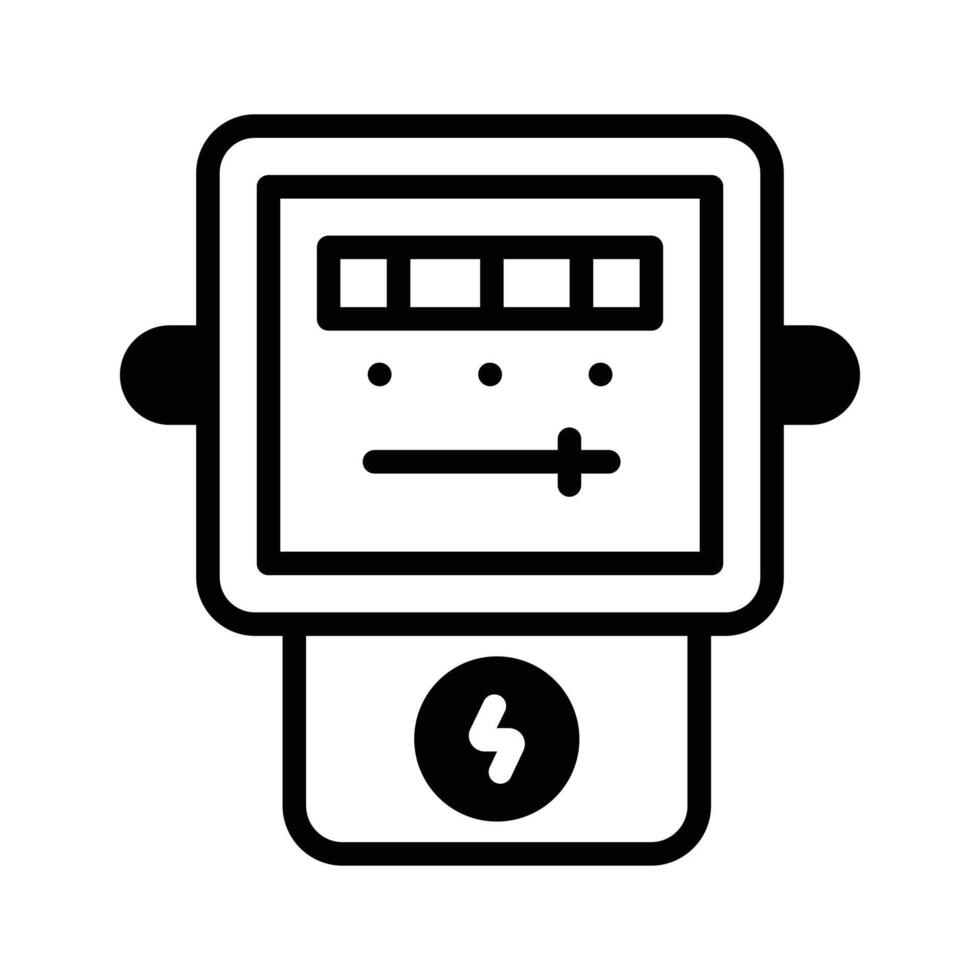 Latest glyph icon of electric meter power tracking. vector