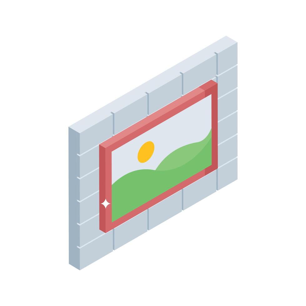 Grab this isometric icon of mural wall painting vector