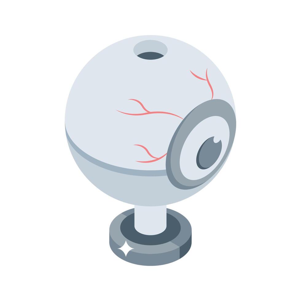 Premium isometric icon showing webcam with privacy lens vector