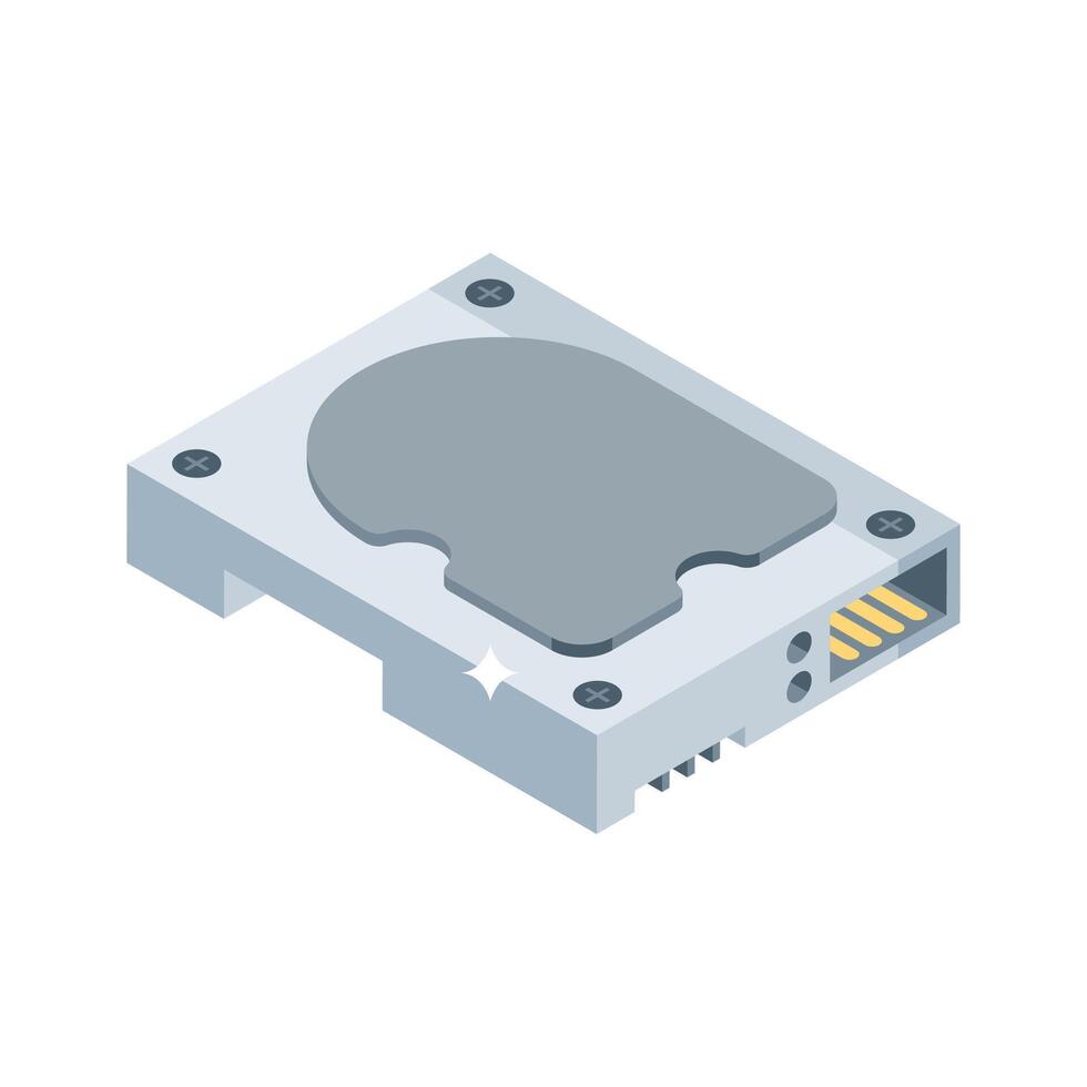 Trendy isometric icon of internal hard drive vector