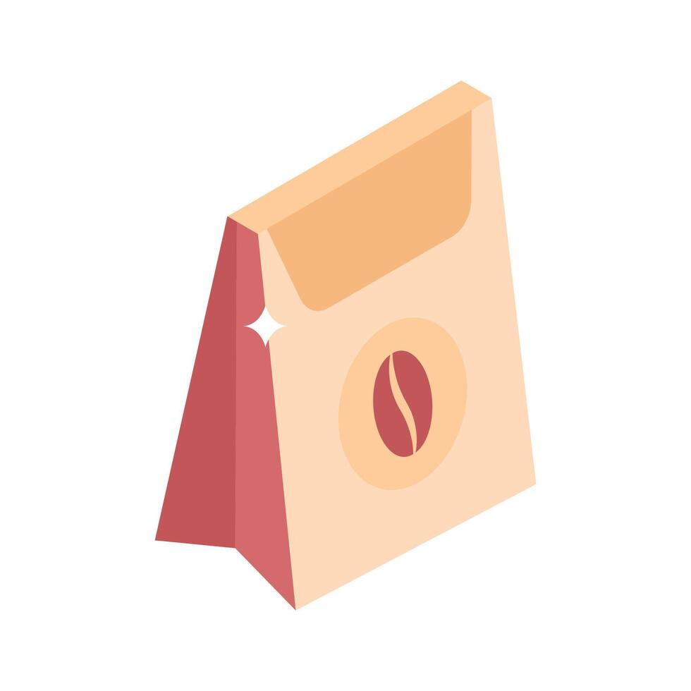 Modern 3d style icon of sealed coffee bag vector
