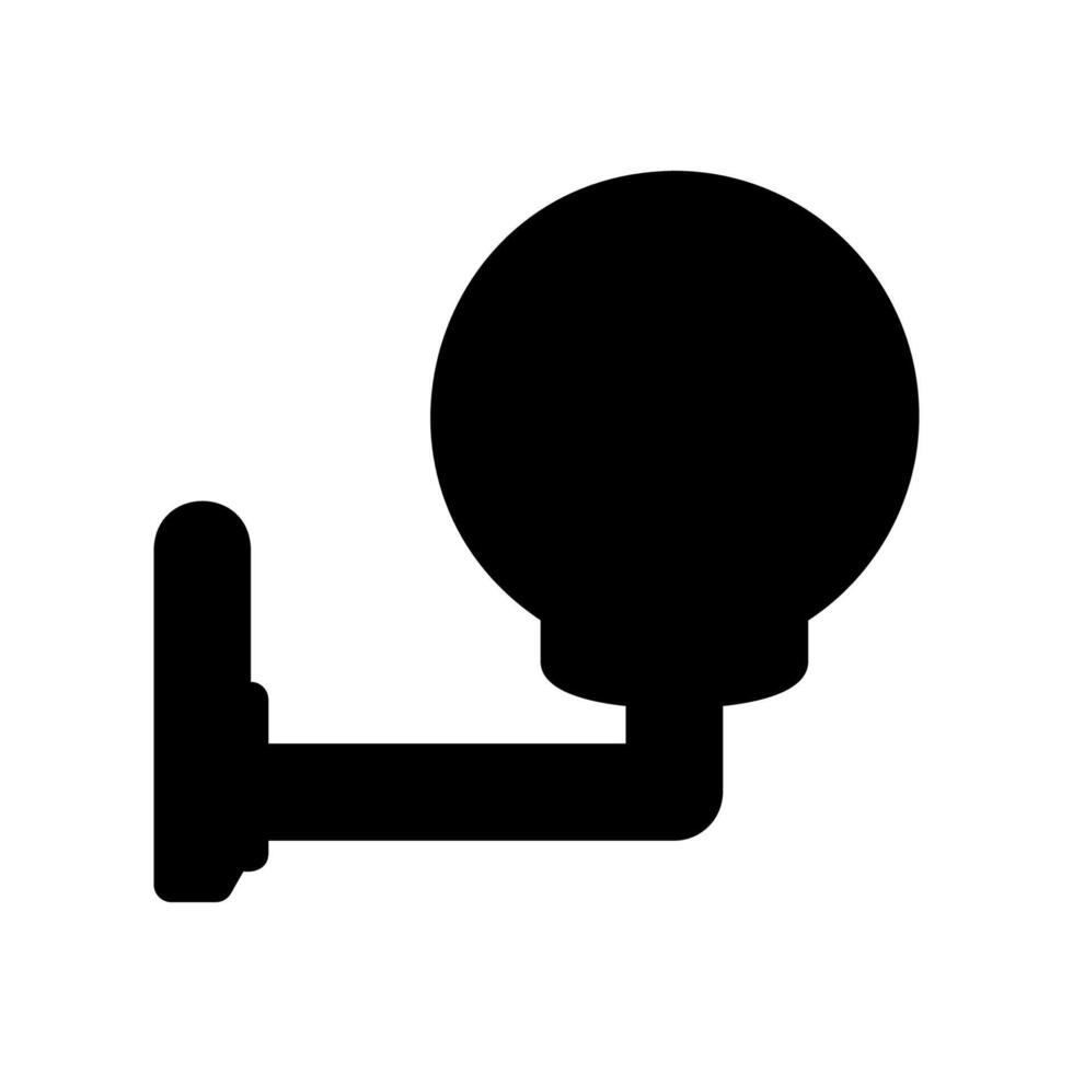 Solid Black Silhouette of a Modern Spherical Wall Sconce vector