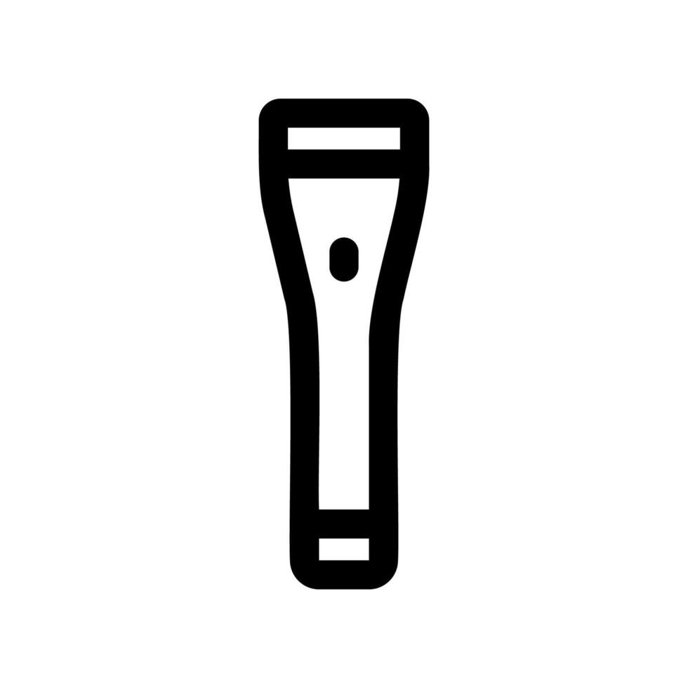 Simple outline icon of a handheld flashlight turned off vector