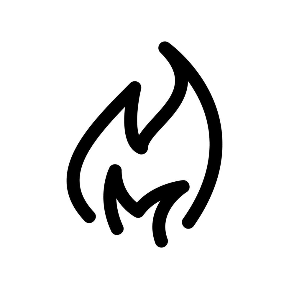 Graphic Icon of a Stylized Fire with Multiple Flames vector
