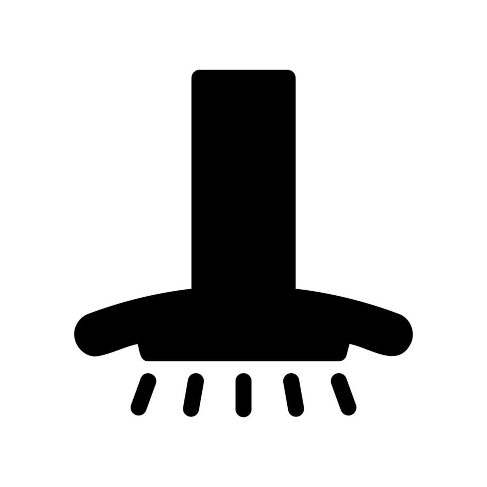 Curved wall-mounted range hood icon with exhaust vents vector