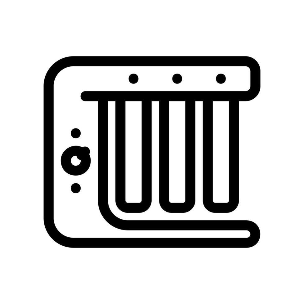 Under sink multi stage water filtration system, line art icon vector