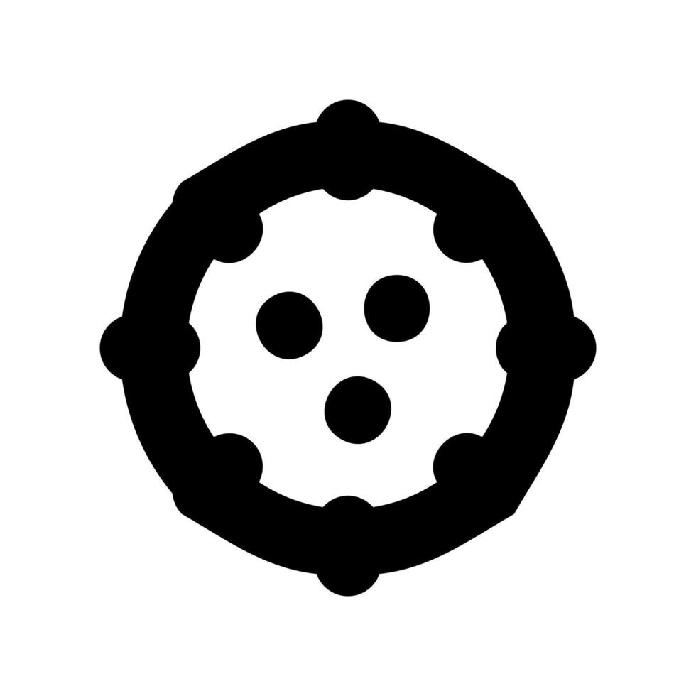 Abstract circular representing a virus or pathogen, with multiple internal and external points vector