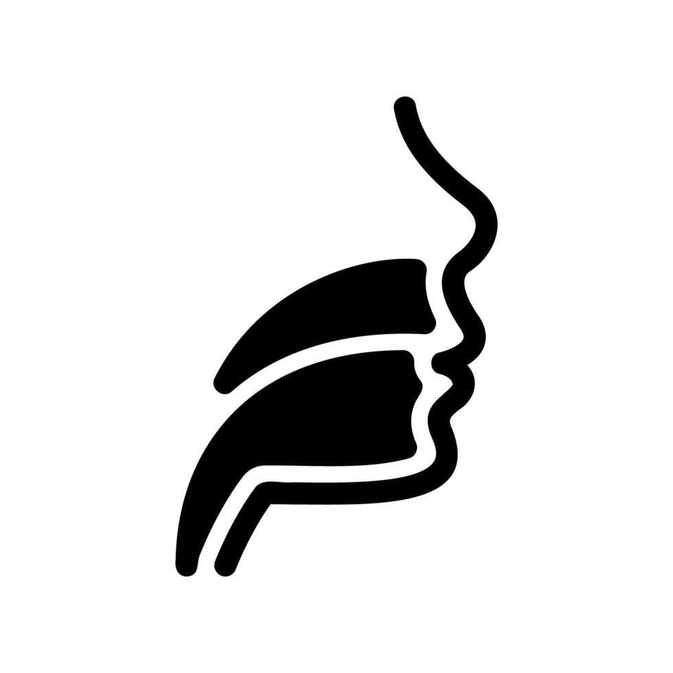 Anatomy icon of the human throat, pharynx, and upper airway vector