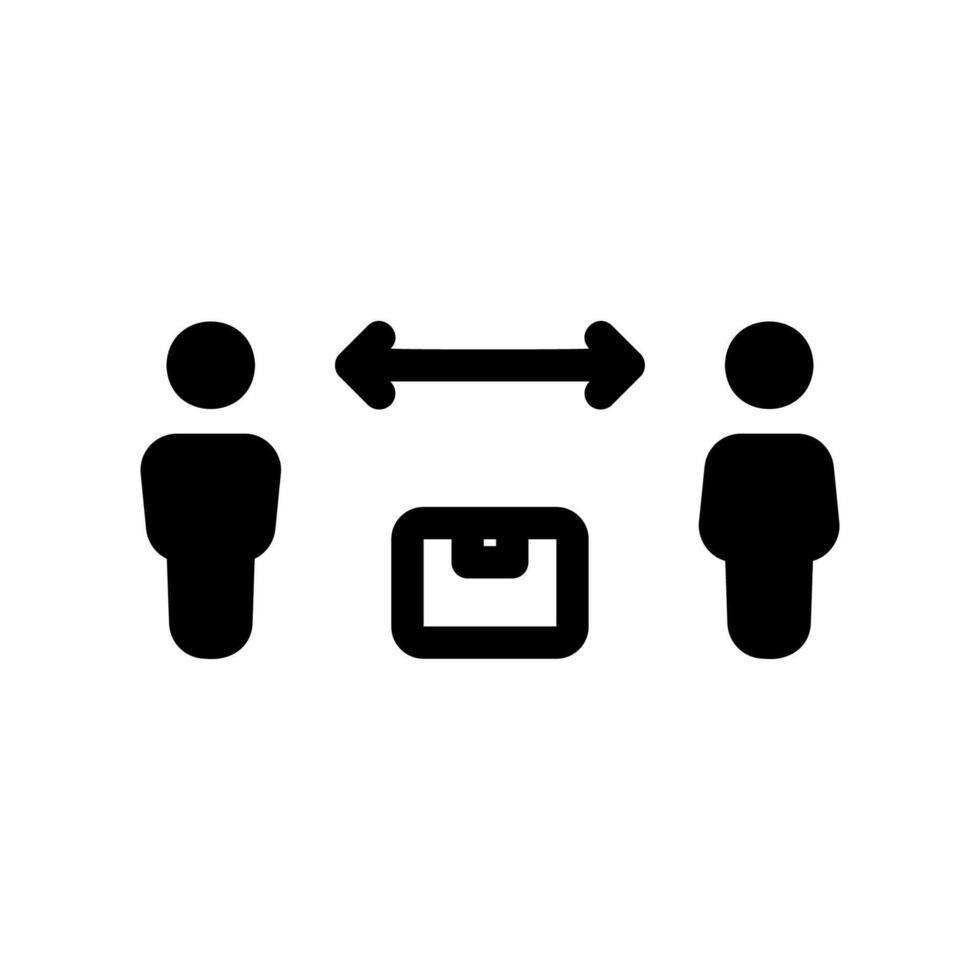 Contactless delivery icon showing social distancing between people vector