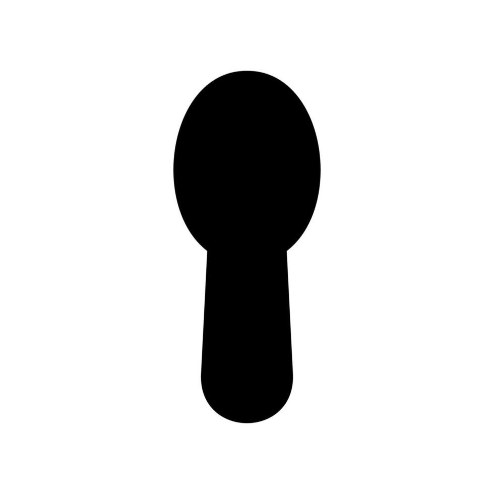 Basic black silhouette of a spoon for eating or stirring vector